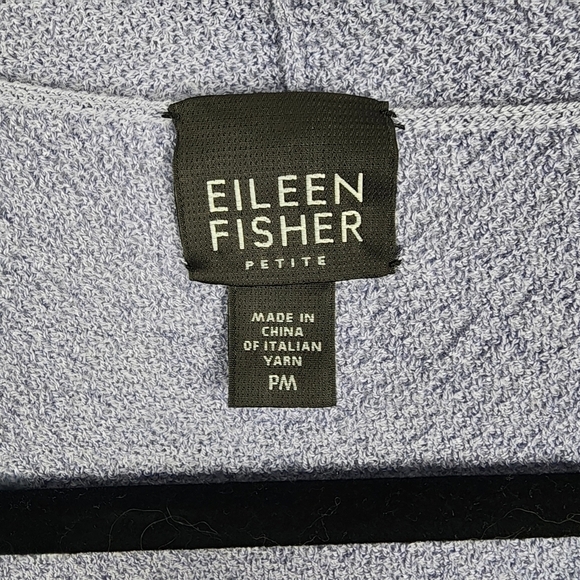 Eileen Fisher Italian Yarn Wool Blue Purple Open Cardigan Textured Size PM - Picture 2 of 7